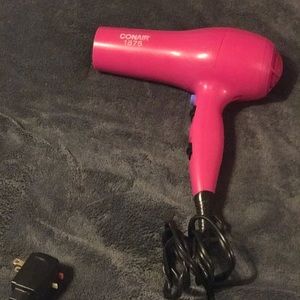 Hot pink Conair 1875 hair dryer